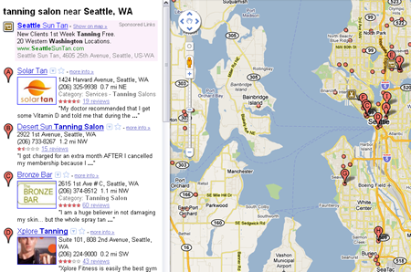 Example of Google Maps SERP